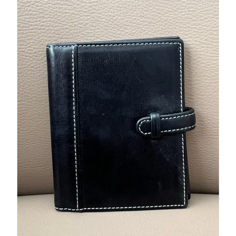 VTG Coach Wallet Picture ID Leather Credit Card Case Frame Travel Black